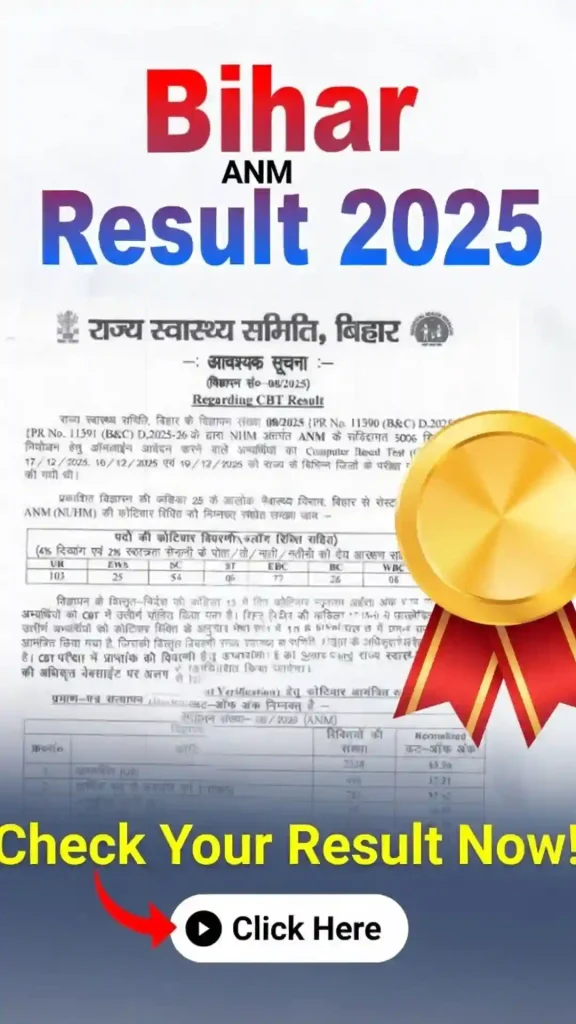 Bihar ANM Result 2026 Published
